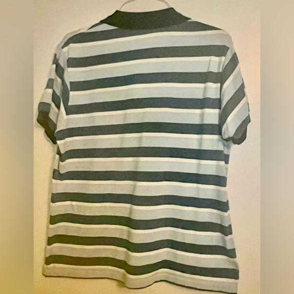 Lacoste Sport Mens Striped Polo Shirt Size 6 L Dark Blue, Light Blue & White - Picture 2 of 2